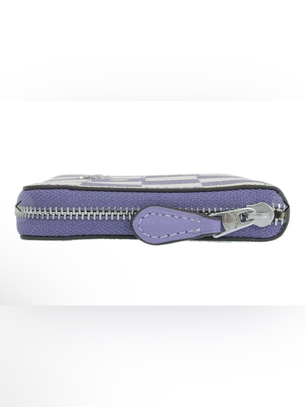 Coach CR789 Medium Id Zip Wallet With Checkerboard Print (Cream/Purple) - EUC - Picture 8 of 12
